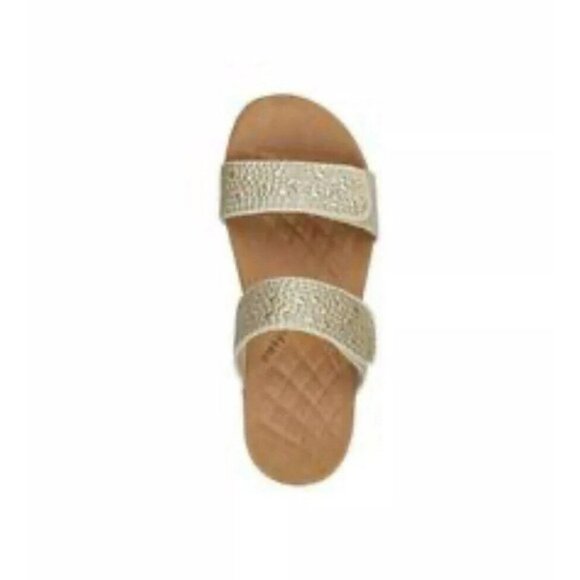 Easy Spirit Womens Abaft Leather Open Toe Casual Slide Sandals, Beige, Size 11M - Picture 3 of 4